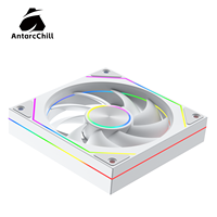 Ventilador de Refrigeración para PC AntarcChill Blanco de 120 mm, Alto Flujo de Aire, 3 Pines PWM, Bajo Ruido, con Rodamiento Fluido, para CPU y Caja de Ordenador, Venta al Por Mayor