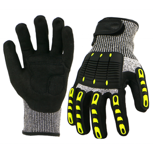 Guantes de Trabajo de Seguridad Resistentes a los Cortes, Recubiertos de Nitrilo Arenoso TPR, Anti EN388 4X43DP, para Mecánicos, de Alto Impacto - Product Image 1