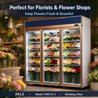 Réfrigérateur vertical commercial haut de gamme à 3 portes, grande capacité, pour magasin de proximité, vitrine réfrigérée à air