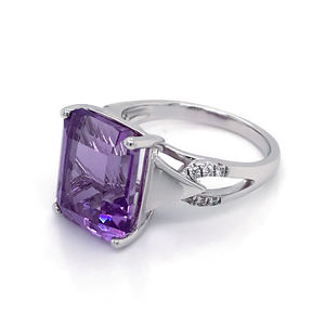 Anillos de Piedras Preciosas de Moda para Mujer, Anillo de Plata de Ley 925 Vintage Morado - Product Image 4