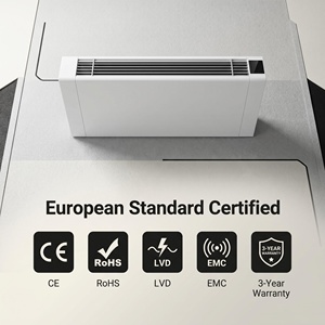 Système de ventilo-convecteurs muraux pour hôtels, technologie de refroidissement à moteur DC, applications d'eau réfrigérée - Product Image 1