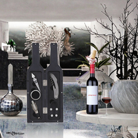 Ensemble d'outils à vin en acier inoxydable de 5 pièces Kit d'accessoires Boîte-cadeau Comprend un ouvre-bouteille pour un usage domestique Usine en gros pour enlever le rouge
