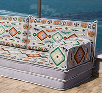 Ensemble de canapés au sol de style turc, motif Kilim bohème, banc rembourré pour salon