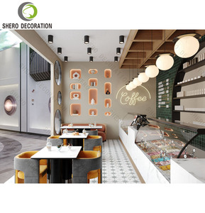 เฟอร์นิเจอร์ร้านกาแฟคุณภาพสูง ตู้โชว์ร้านกาแฟ เคาน์เตอร์ร้านกาแฟหินอ่อนกระจก เคาน์เตอร์โชว์ไอศกรีม - Product Image 4