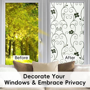 Elettricità statica per la casa pellicola decorativa per finestre in PVC soggiorno camera da letto Privacy pellicola di vetro con motivo a vite in bianco e nero - Product Image 5