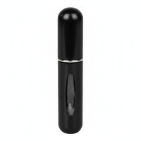 Atomizador de Perfume de Aluminio Anodizado Mate de Lujo de 5 ml, Botella Recargable con Relleno desde la Parte Inferior, Mini Spray de Viaje con Ventana Visual y Logotipo Personalizado