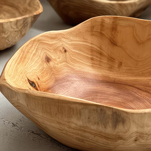 Cuencos nido de madera de teca con forma de flor, irregulares y únicos, para el hogar y la comedor. - Product Image 3