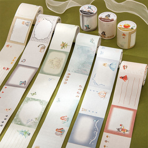 1 rouleau de ruban washi de la série Fairy Tale Chronicles, ruban adhésif pour bullet journal, matériel de collage décoratif de style vintage pour bricolage - Product Image 1