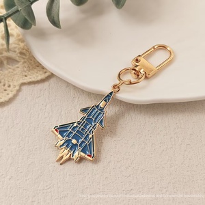 Nouveau porte-clés pendentif avion de dessin animé, modèle d'avion de chasse en alliage de zinc pour la Fête <span class=keywords><strong>Nationale</strong></span>, modèle spatial pour spectacle aérien, 6k, pour sac à dos, en stock - Product Image 6