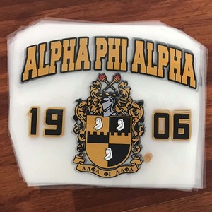 Prêt à expédier tous les groupes lettres grecques fraternité sororité logo haute qualité sérigraphie transferts de chaleur pour chemise personnalisée - Product Image 2