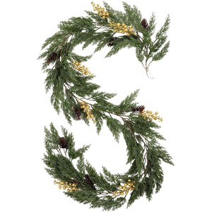 Guirlandes artificielles en pin avec baies et cônes pour la décoration de Noël intérieure et extérieure, idéales pour la décoration florale et les créations artisanales. - Product Image 5