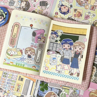 Stiker Buku Harian Gadis Gaya Jepang yang Lucu Instagram Guka Stiker Kreatif DIY