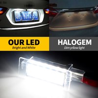 2Pcs Canbus LED Lampe de Plaque d'Immatriculation Compatible pour Renault Clio III Grand Tour Dacia Duster Lodgy Logan MCV MK1 MK2