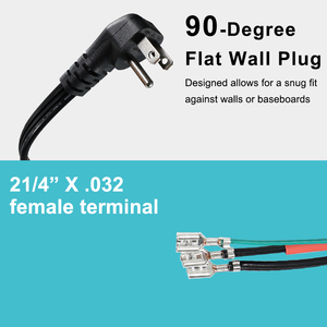 Câble d'alimentation CA NEMA 5-15P vers borne à extrémité nue SPT-3 18AWG 16AWG 14AWG 125V IP11 pour ordinateur, projets électriques de bricolage - Product Image 5