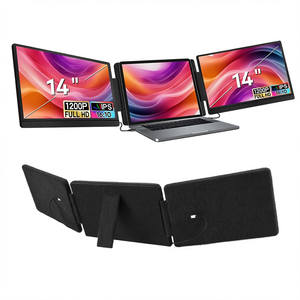 จอภาพพกพาขนาด 14 นิ้ว ความละเอียด Full HD แบบขยาย พร้อมจอ LED LCD คู่ พอร์ตเชื่อมต่อ USB แผง IPS รองรับการใช้งานเป็นจอภาพสามจอสำหรับแล็ปท็อปธุรกิจ - Product Image 1
