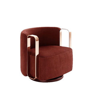 Modern Fabric Lounge Swivel Armchair Luxury Gold Metal Frame Velvet <b>Single</b> Sofa <b>Chair</b> for Living Room Furniture - Product Image 6