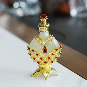 Flacons de parfum vides en verre borosilicate de 15 ml pour huiles essentielles arabes, avec couvercle en verre de style et sérigraphie, <span class=keywords><strong>atomiseur</strong></span> de parfum en gros - Product Image 6