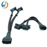 OBD II OBD 2 Cable OBD Splitter 16 Pin Splitter Extensión Cable de red Macho a doble hembra Y Adaptador de cable
