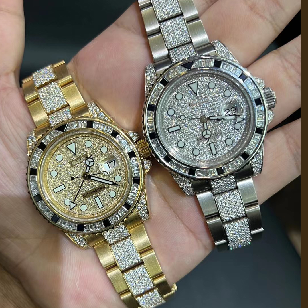 Luxury Jewelry D Color VVS Iced Out Moissanite Diamond Watch Men Pass Diamond Tester Watch Custom Watch Brand