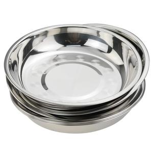 Plat de table léger en acier inoxydable, 4 pouces, 8 pouces, 9 pouces, assiettes rondes à bords hauts pour dîner en plein air, barbecue pique-nique - Product Image 1