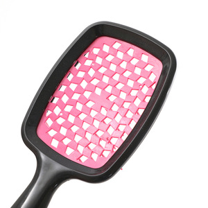 Hollowed-Out Hexagonal Hairbrush Plastic Massage Comb Wet Dry Dual Use <b>Scalp</b> Styling <b>Brush</b> General Population - Product Image 3
