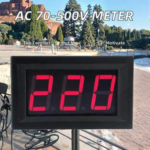 Ac 70-500V kỹ thuật số vôn kế 0.56 "LED Đồng hồ điện áp với màu đỏ màu xanh lá cây màu xanh hiển thị 110V 220V công cụ dụng cụ với 2 dây - Product Image 3