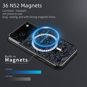 Coque de téléphone magnétique en fibre de carbone pour iPhone 17 Pro Max 17 Air, cadre antichoc en TPU avec texture antidérapante - Product Image 3
