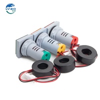 Voltmètre numérique LED carré AD16-22DSA 22 mm, ampèremètre AC 60-500V 100A, mini indicateur lumineux avec transformateur de courant