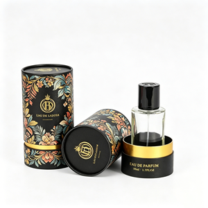 Custom Printed Cylinder Paper Tube <b>Perfume</b> Packaging Box Round Gift <b>Container</b> with Lid for Fragrance Sample Bottle Wholesale Set - Product Image 4