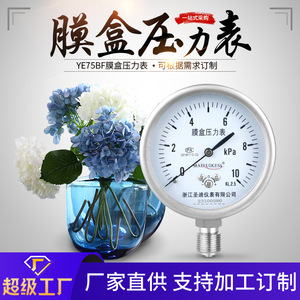 Manómetro de micro presión tipo YE75 de acero inoxidable personalizado con protección contra sobrepresión, manómetro de diafragma para medidor de gas natural - Product Image 5