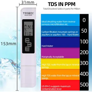 Ec Conductivity Meter 3 In 1 Water Quality Tester Pen Type Conductivity Meter Professional TDS /EC Meter