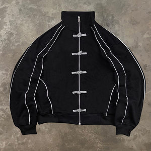 Nouvelle <span class=keywords><strong>veste</strong></span> Tangzhuang boutonnée pour <span class=keywords><strong>homme</strong></span>, style streetwear chinois, 100 % coton, collection 2026 - Product Image 1