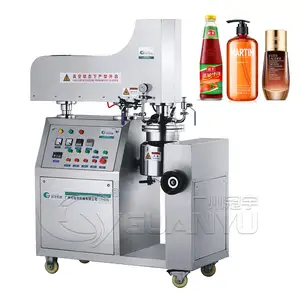 Small Batch stainless steel vacuum emulsifying mixer for lip gloss jacketed heating cosmetic high shear homogenizer