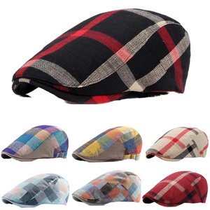 Thin Breathable Beach Sports Beret <b>Hat</b> <b>Men</b> Women Plaid Casual Flat Newsboys Cap <b>Summer</b> Spring Cabbie Driving Ivy Gatsby - Product Image 1