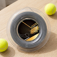 Bobine de 200 m de cordage de tennis OEM écologique et confortable, monofilament 1,25 mm, puissance 56-59 livres, polyester 4G, pour entraînement féminin
