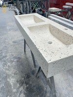 Dalles de terrazzo modernes sur mesure YUSHI, comptoirs en pierre composite inorganique écologique pour cuisines haut de gamme et revêtements muraux de villas