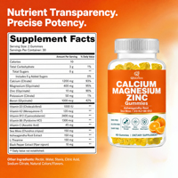 Complément alimentaire Qbioflex en marque privée, calcium, magnésium, vitamine D3 + calcium avec zinc, gommes pour adultes