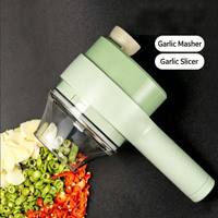 Hachoir Électrique Portable Multifonctionnel en Plastique pour Aliments, Coupe-Légumes, Hachoir à Ail, Trancheuse, Hachoir à Piments, Robot Culinaire pour Bébé