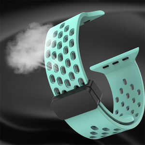 <span class=keywords><strong>Correa</strong></span> de reloj de goma, <span class=keywords><strong>correa</strong></span> de reloj de silicona transpirable para <span class=keywords><strong>Apple</strong></span> <span class=keywords><strong>Watch</strong></span> Band 38 40 41 42 44 45 49mm, pulsera de reloj inteligente para hombres y mujeres - Product Image 5