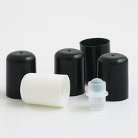 Prêt à être expédié ! Flacon à bille en verre opaque noir mat 5/10/15/20 ml 30ml 50ml 100ml 1oz 1/2oz avec bille en verre