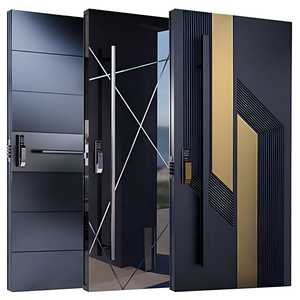 Porta d'Ingresso di Sicurezza in Alluminio con Design Minimalista e Vetro, per Esterni, Ville e Uso Domestico - Product Image 3