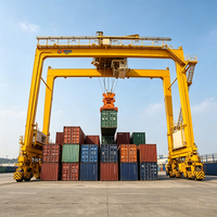 Grue portique à pneus en caoutchouc de 65 tonnes pour conteneurs, avec poste de commande pour opérateur, pour port maritime