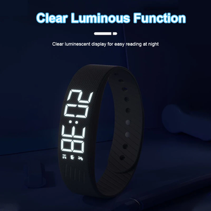 สร้อยข้อมืออัจฉริยะ LED ดิจิตอลกันน้ำ นาฬิกาอัจฉริยะ สมาร์ทแบนด์ พร้อมเครื่องวัดจำนวนก้าวในการวิ่ง จอแสดงผล สมาร์ทแบนด์ ระบบสั่นเตือน - Product Image 2