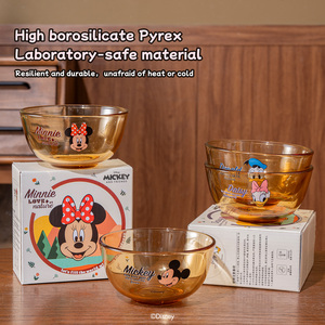 Vaisselle de design Disney, bols en <span class=keywords><strong>verre</strong></span> écologiques adaptés aux enfants, pour les cadeaux, l'usage domestique quotidien et la vente en gros - Product Image 4