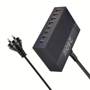 240W GaN 8 Port <b>USB</b> <b>C</b> Fast Charger Block PD100W Multi-ports 4C4A Charging Station PD 3.0 Wall Power <b>Adapter</b> - Product Image 2