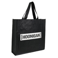 Sacs fourre-tout en polypropylène tissé laminé avec impression de logo de marque personnalisée et poignée en sangle renforcée