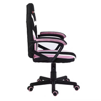 Chaise de jeu ergonomique pour enfants rose moderne et bon marché avec base à cinq étoiles réglable en hauteur pour utilisation sur ordinateur