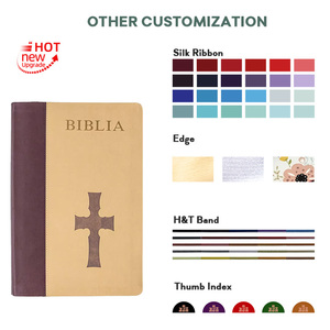 Nouveau design de maison d'impression de livres <span class=keywords><strong>prix</strong></span> de gros d'usine personnalisé en cuir de qualité supérieure anglais espagnol chrétien Sainte <span class=keywords><strong>Bible</strong></span> - Product Image 6