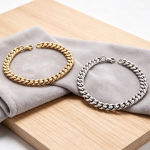 Bracelet chaîne cubaine en acier inoxydable pour homme et femme, style punk, couleur or/argent, bijoux de poignet, accessoires, cadeau DIY - Product Image 5