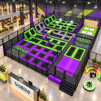 Équipement de parc de trampolines intérieur Vabibo Factory TP168, basketball, dodgeball, obstacles ninja, mousse haute densité pour enfants, capacité 100-500 kg